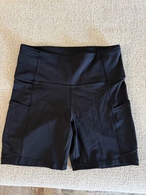 lululemon athletica Black High-Rise Bike Shorts with Side Pockets fast and free?